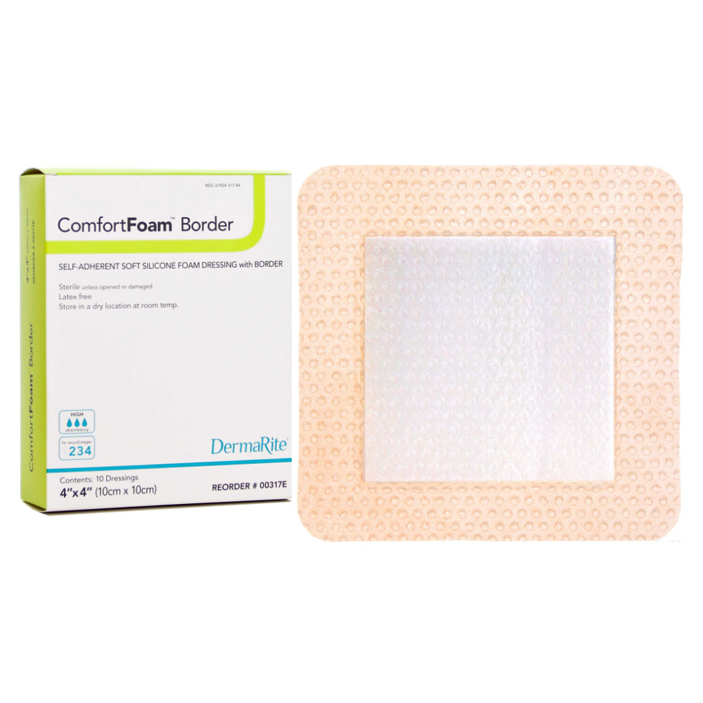 ComfortFoam Border Foam Wound Dressing with Soft Silicone Adhesive Multiple Sizes