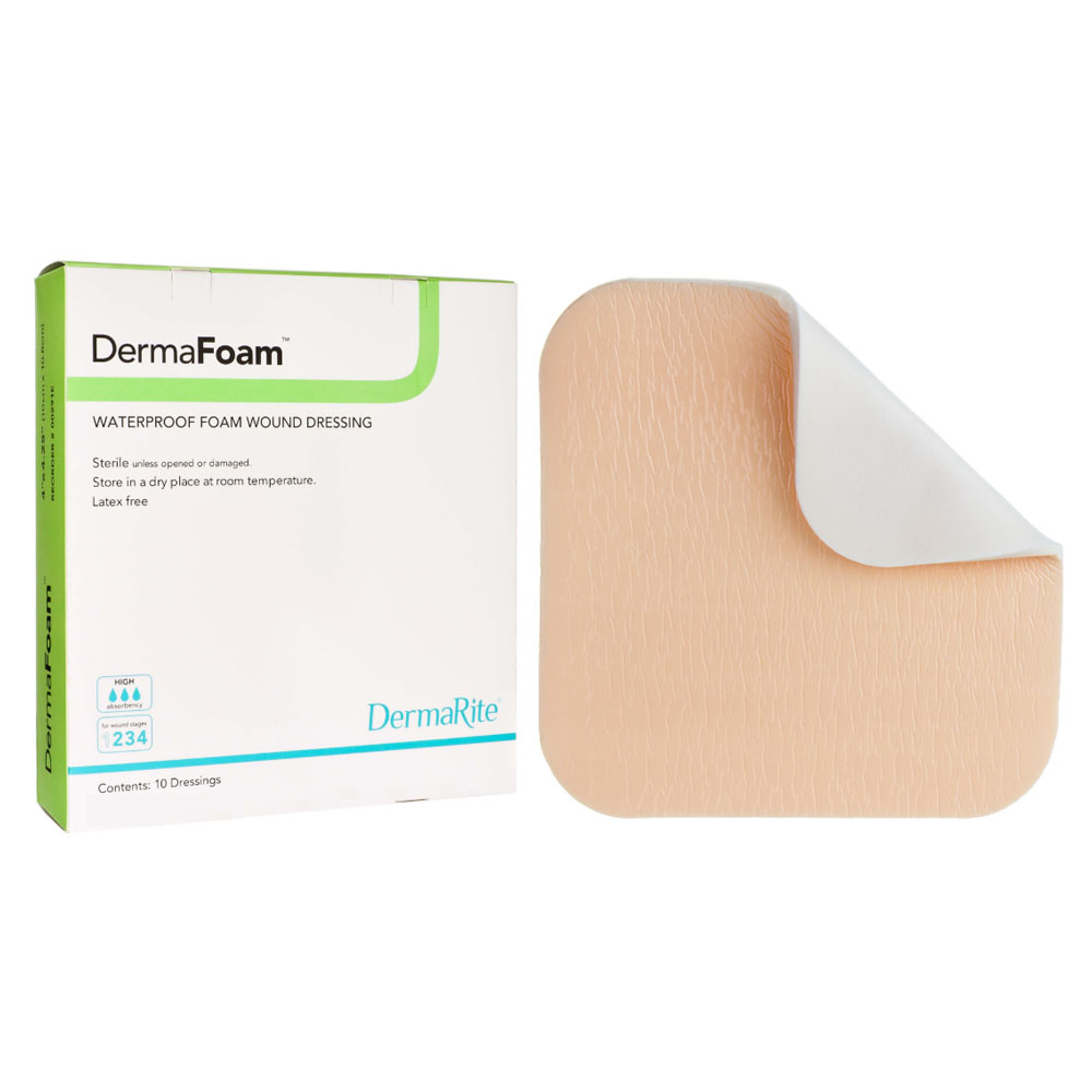 DermaRite DermaFoam Non-Adhesive Foam Dressing, Multiple Sizes