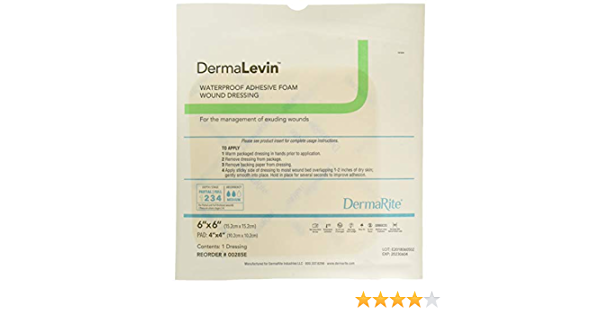 DermaRite DermaLevin Adhesive Waterproof Foam Dressing Multiple Sizes DermaRite DermaLevin Adhesive Waterproof Foam Dressing Multiple Sizes