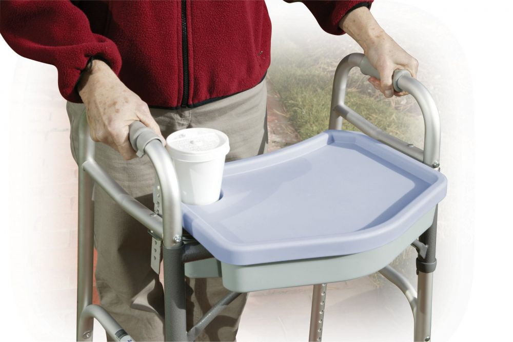 Drive walker caddy and tray