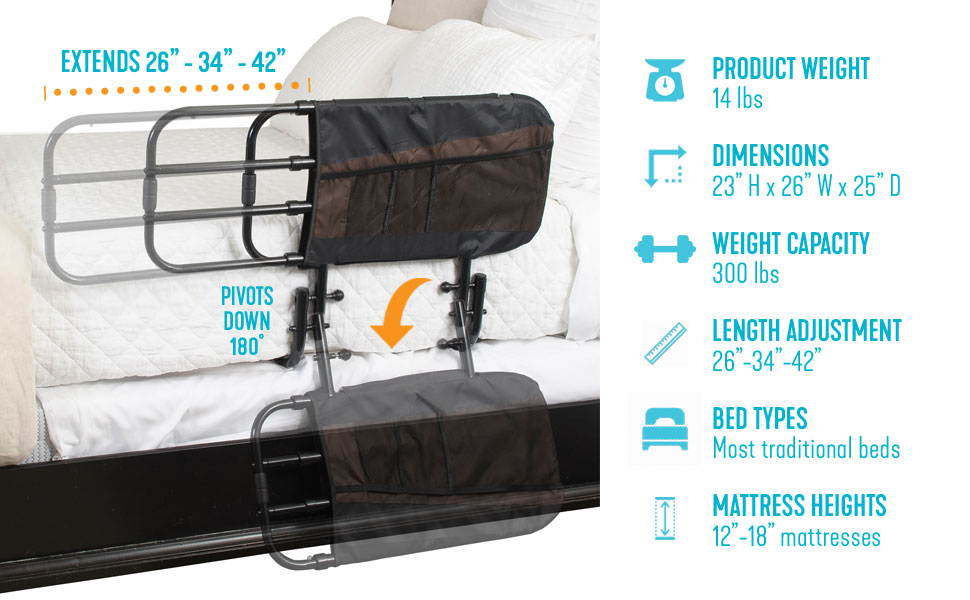 Ez Adjustable Bed Rails by Stander