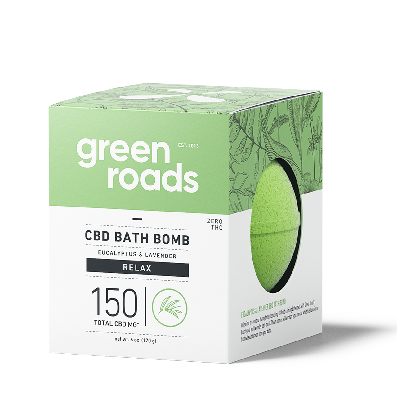 Green Roads CBD-LARGE CBD BATH BOMB - RELAX - 150MG