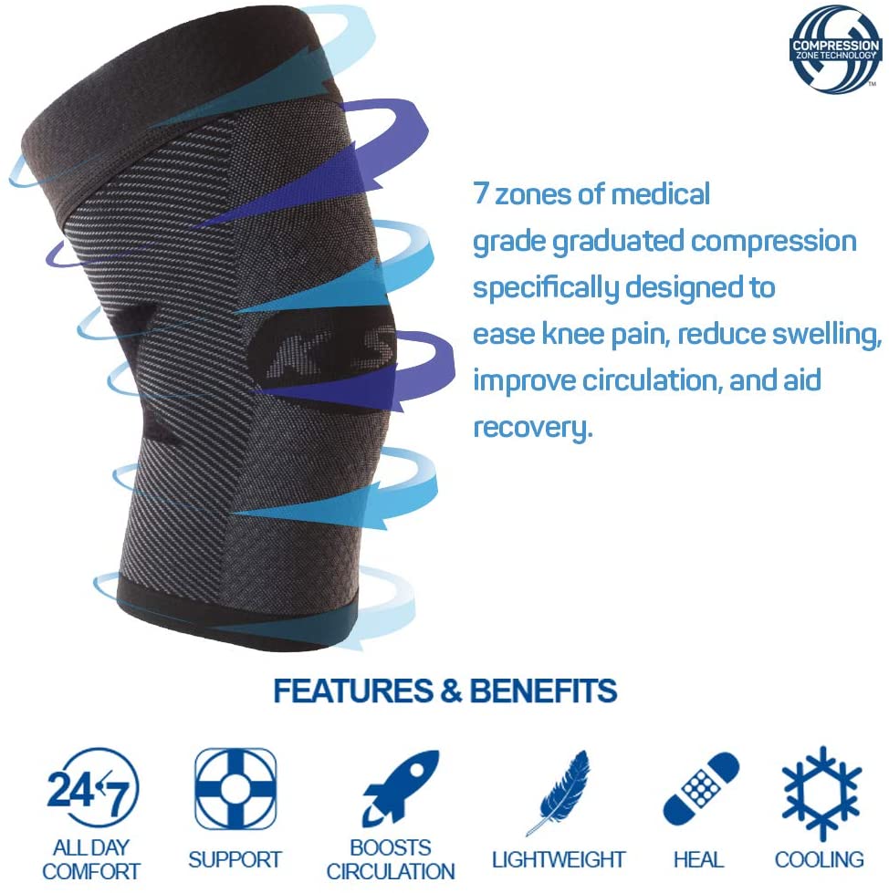 KS7 Knee compression sleeve, Orthosleeve guard, perfect knee support from  physio