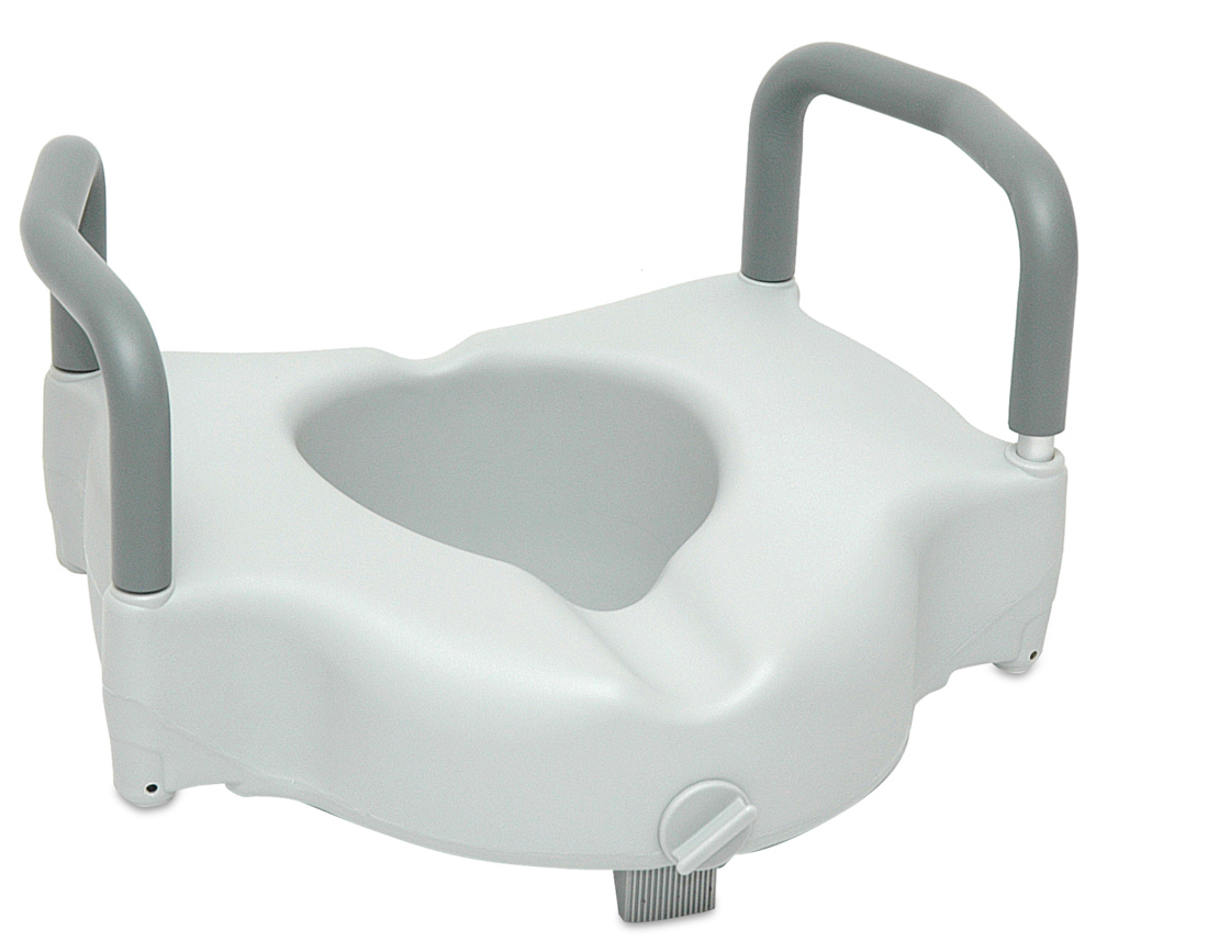 Raised Toilet Seat with Lock and Arms