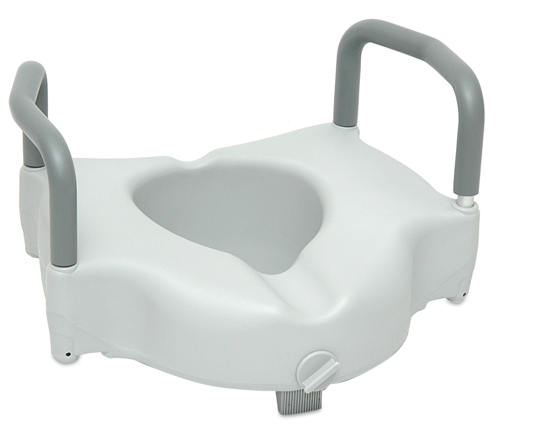 Raised Toilet Seat with Lock and Arms Raised Toilet Seat with Lock and Arms