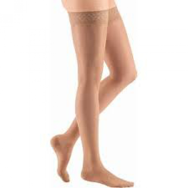 AW Style 8 Sheer Support Closed Toe Thigh Highs w/Top Band - 20-30 mmHg