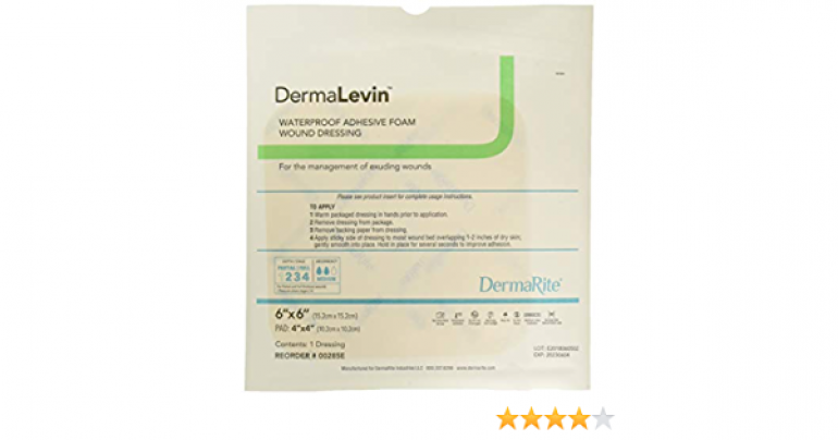 DermaRite DermaLevin Adhesive Waterproof Foam Dressing Multiple Sizes