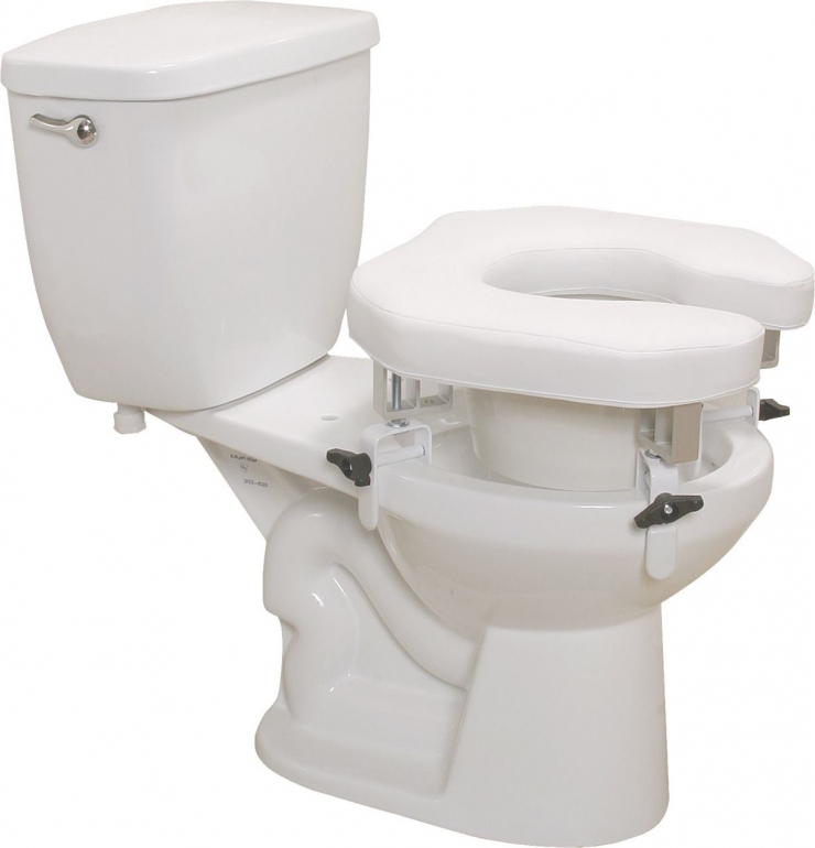 Lumex Height Adjustable Padded Raised Toilet Seat Riser 2
