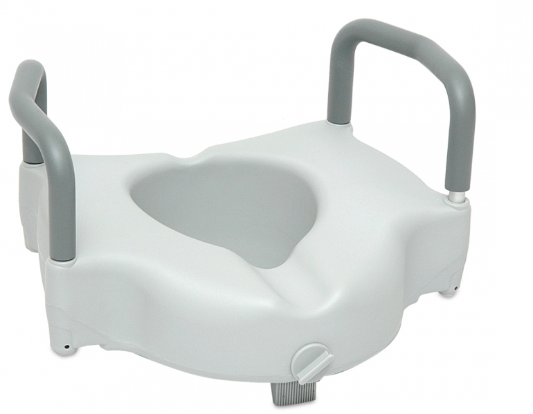 Raised Toilet Seat with Lock and Arms