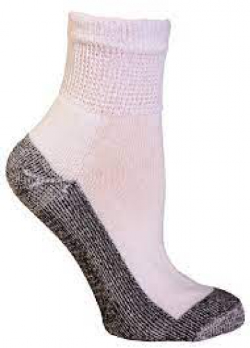 Socks-Diabetic, White and Black, Crew and Ankle