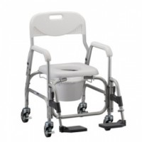 SHOWER CHAIR AND COMMODE WITH PADDED SEAT & SWINGAWAY FOOTREST